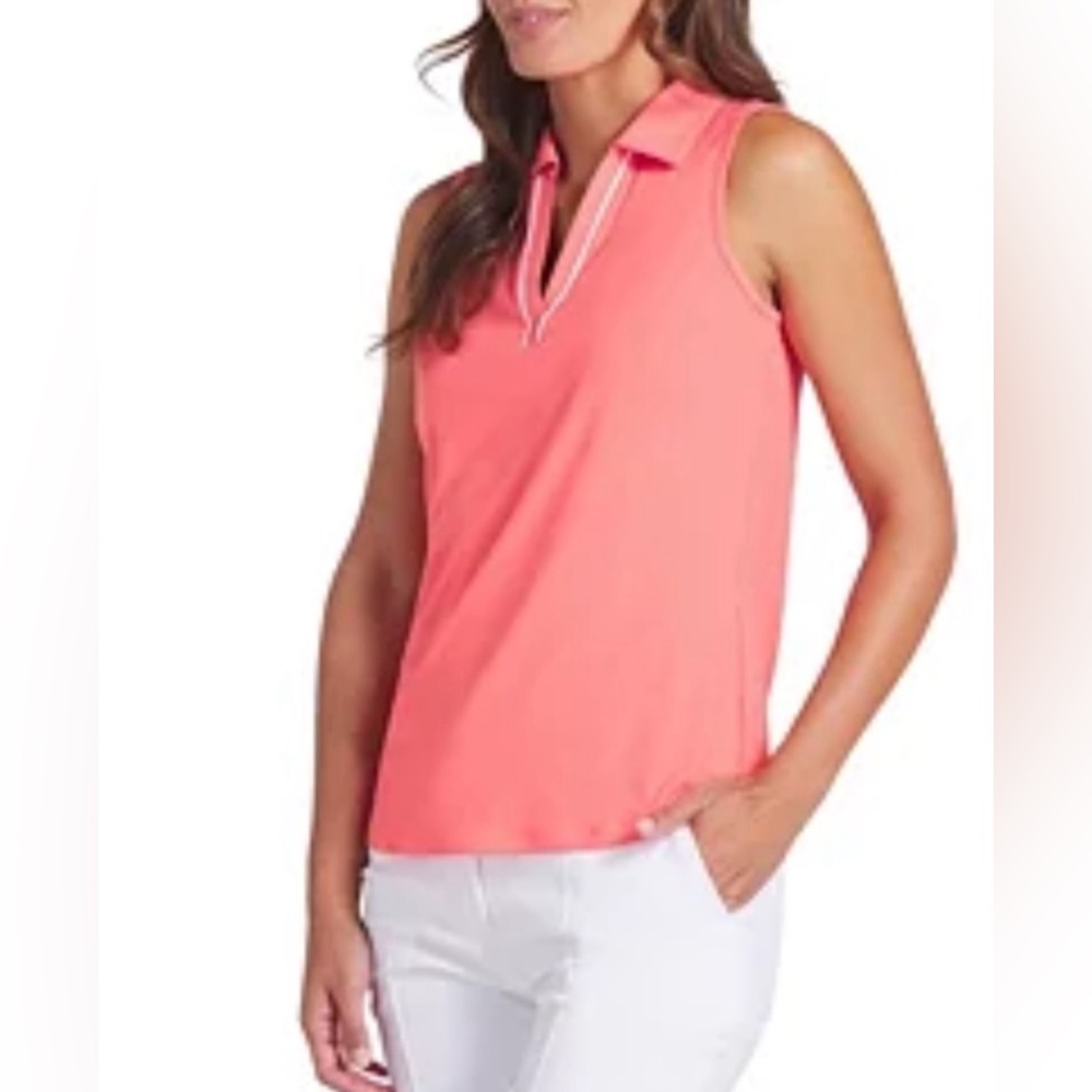 Pebble Beach Coral DRY-LUXE Shirt Sleeve Golf Polo